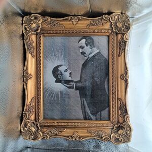 Vintage Albert Londe Talking Head Magic Print in Ornate Frame